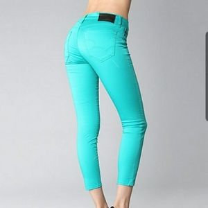 Big Star Jeans Alex Mid Rise Skinny Crop Teal 30